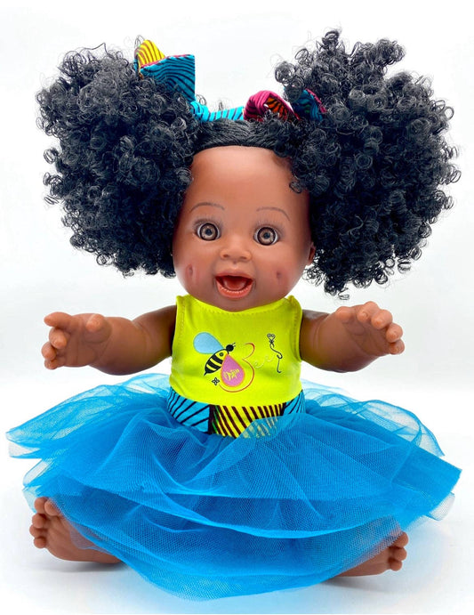 Sugar Puff Bee Black Baby Doll Natural Curly Hair
