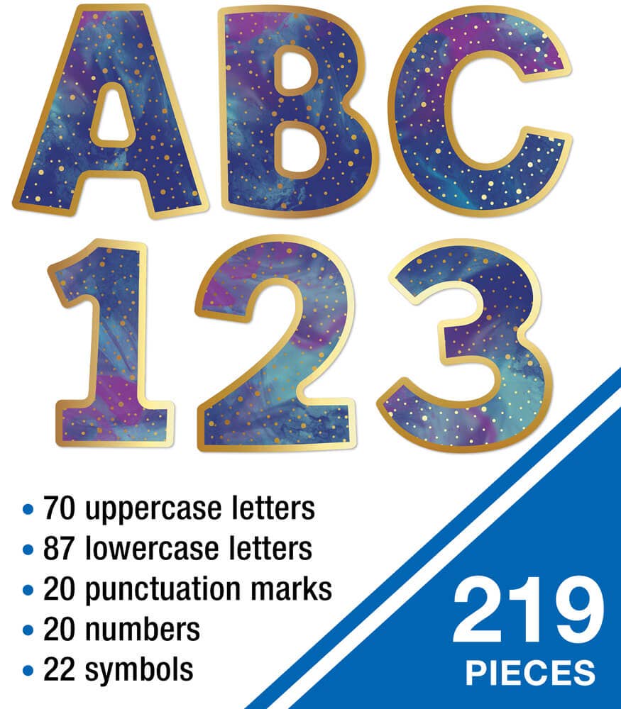Galaxy Combo Pack Bulletin Board Letters: 219 Pieces