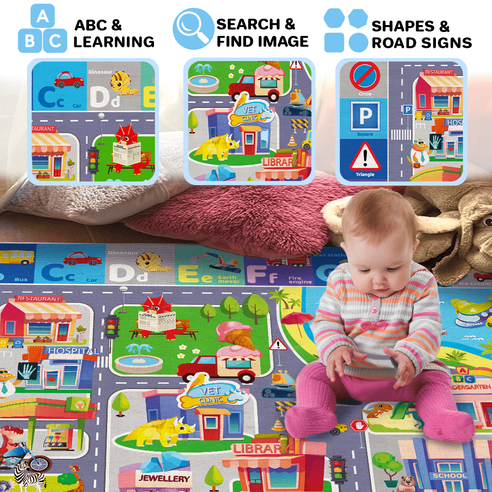 Floor Playmat | Super Soft Plush ABC Play Mat for Kids