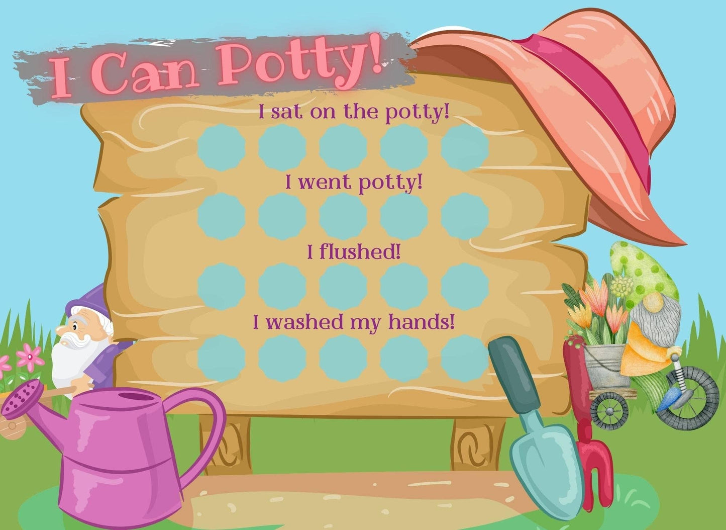 Garden Potty Training Kit with Zero Waste Stickers