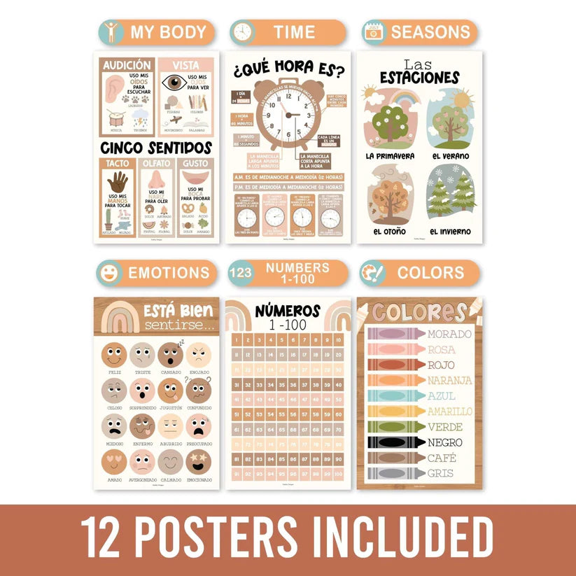 Hadley Designs  Spanish Posters | Set of 12 |