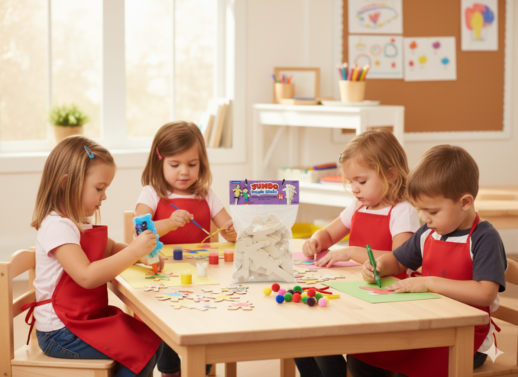 Pack of Jumbo People Sticks with packaging on a white background