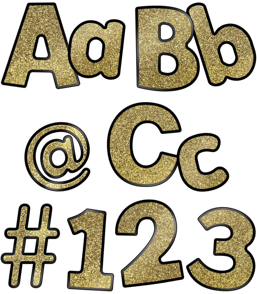 4in Gold Glitter Combo Pack Bulletin Board Letters