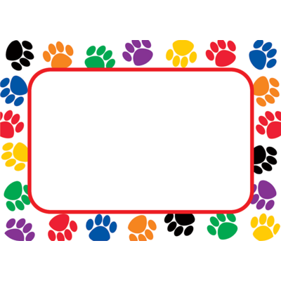 Colorful Paw Prints Name Tags/Labels