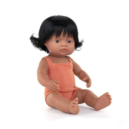 Colourful Doll Latin American Girl 15” Salmon rompers