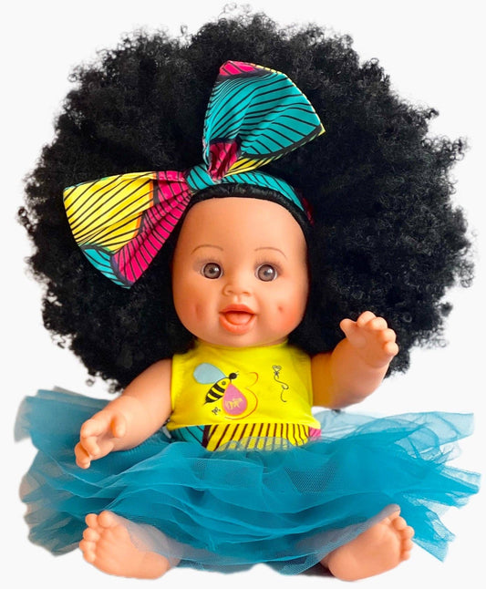 Dream Love Bee Black Baby Doll Natural Curly Hair