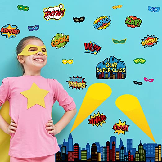 Superhero Bulletin Board 52 pieces