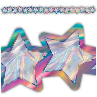 Iridescent Stars Die-Cut Border Trim