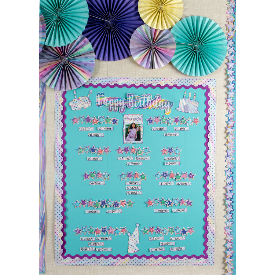 Iridescent Happy Birthday Mini Bulletin Board