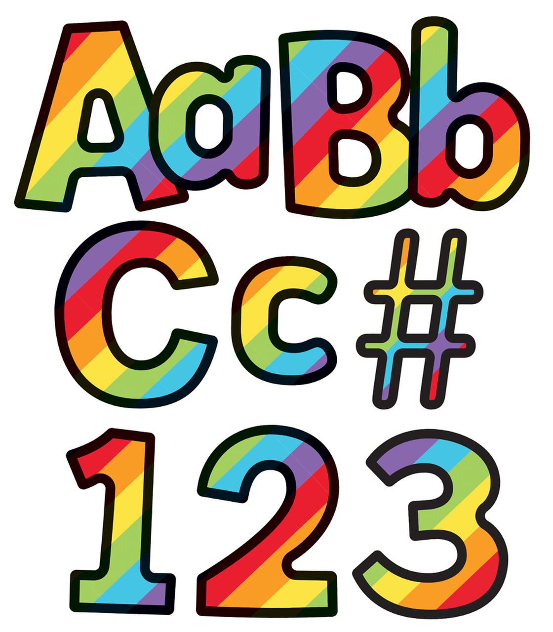 Rainbow Stripe Combo Pack EZ Letters