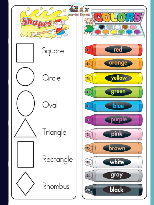 Colors and Shapes Poster, 17” x 22” and 11” x 17”, Laminated/ Regular Material