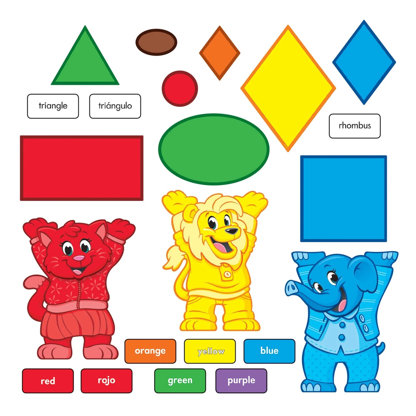 Colors & Shapes (English/Spanish) Bulletin Board Set