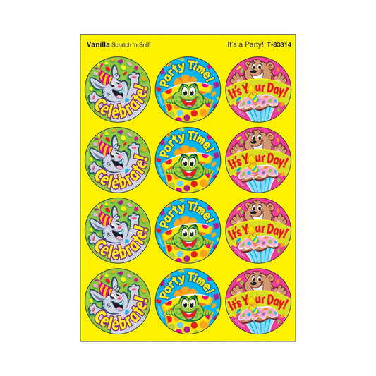 It's a Party!, Vanilla scent Scratch 'n Sniff Stinky Stickers® – Large Round