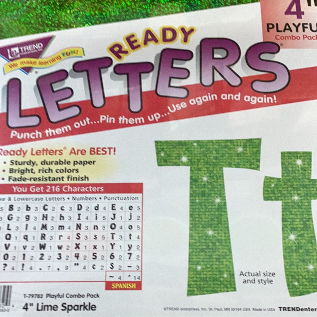Trend Ready Letters 4” Playful combo pack