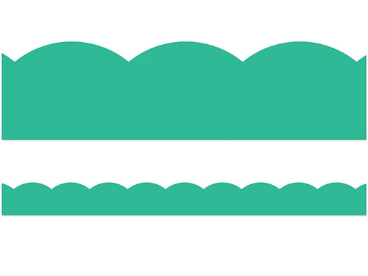 Black, White & Stylish Brights Turquoise Scalloped Border