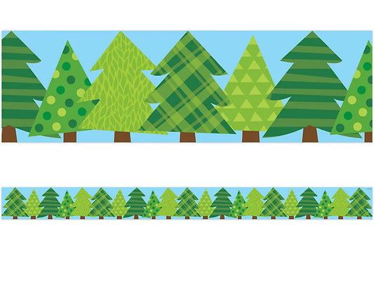 Woodland Friends Patterned Pine Tree Border