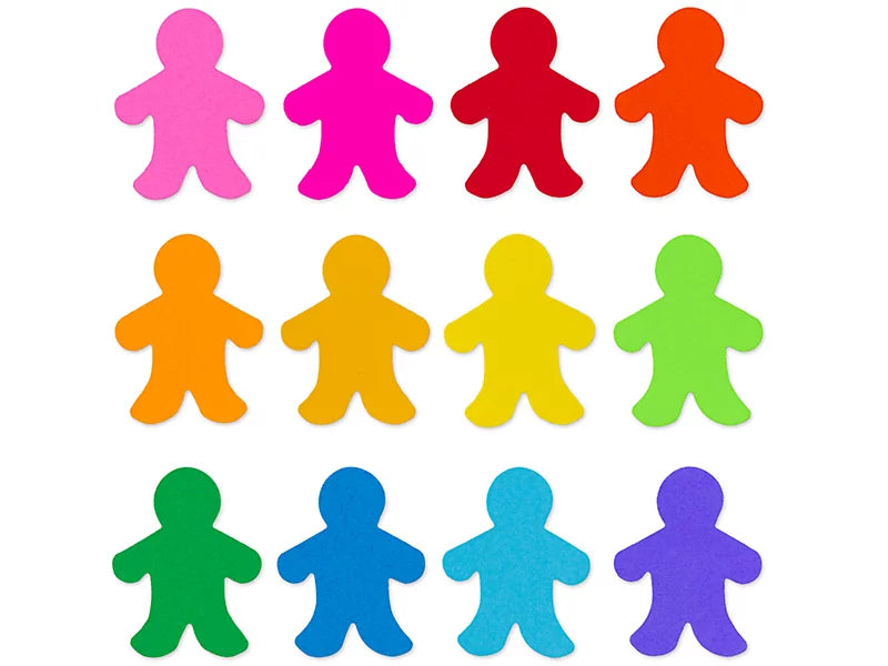 Colorful People Shape Mini Accents