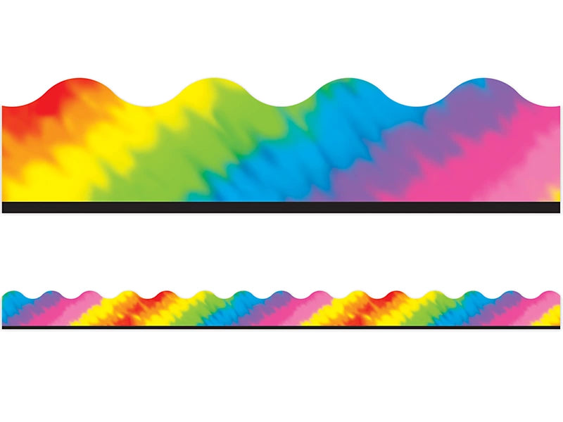 Tie-Dye Rainbow Scalloped Border